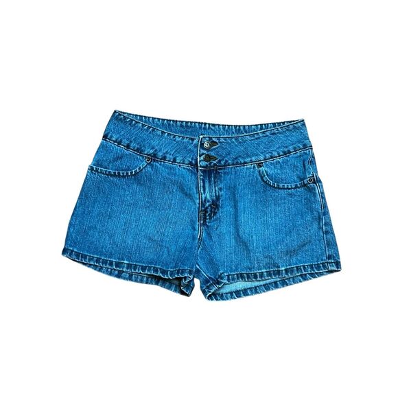 Jordache 7/8 vintage Y2K low rise shorty booty shorts denim 2 button - Picture 1 of 5